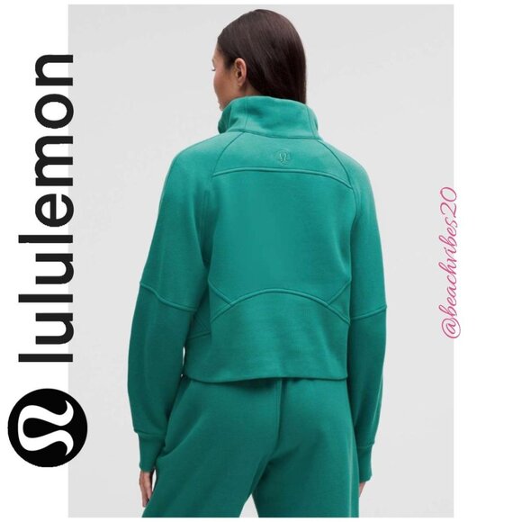 LULULEMON ATHLETICA Scuba Oversized Funnel-Neck Half Zip Teal Lagoon M/L NWT - Picture 3 of 6